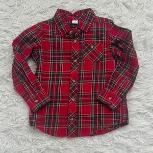 Old Navy Red Plaid Button-Down Shirt for Kids